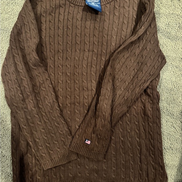 Women’s RL Brown Cable Knit Sweater - Picture 1 of 3